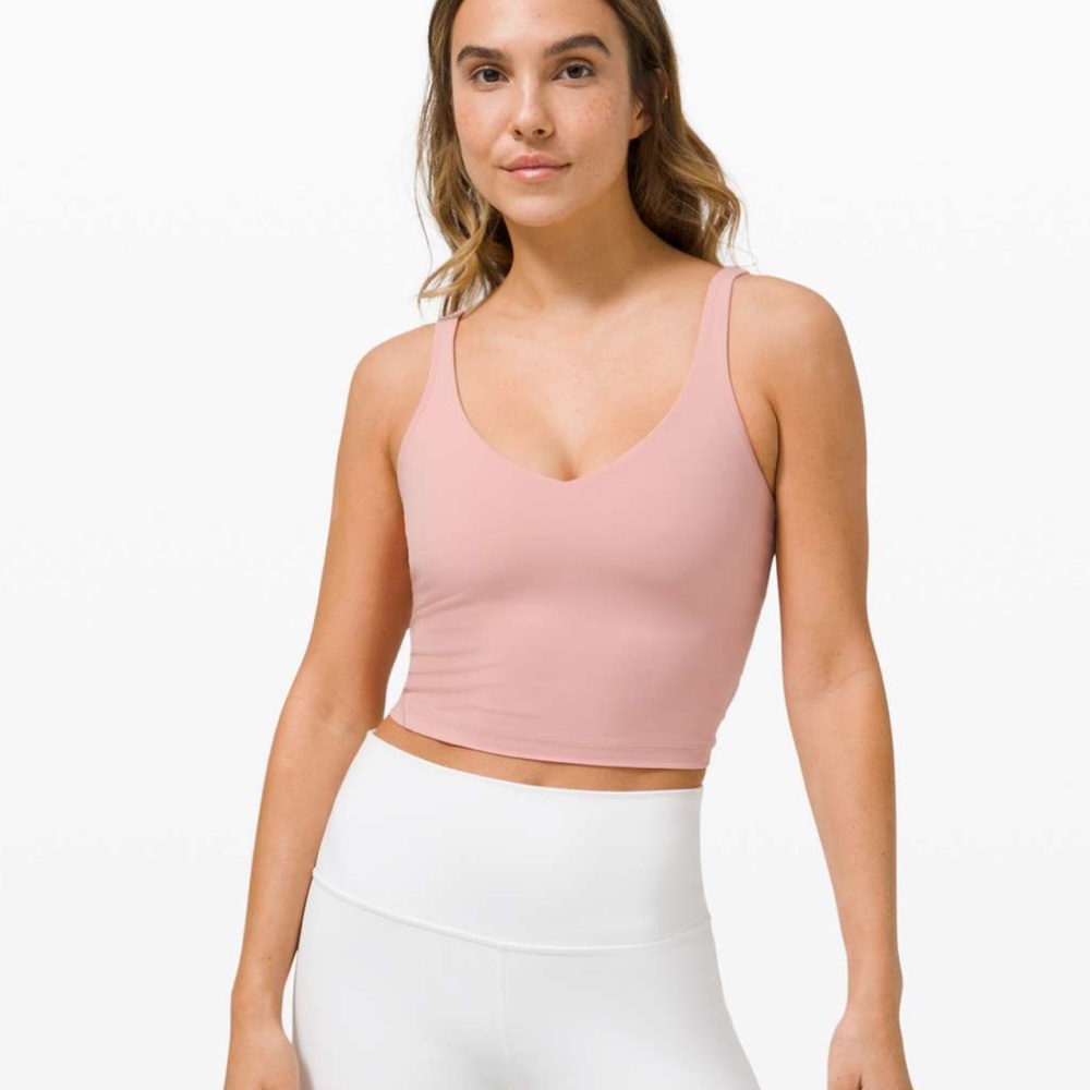 lululemon athletica Pink Cropped V-Neck Sports Bra Tank